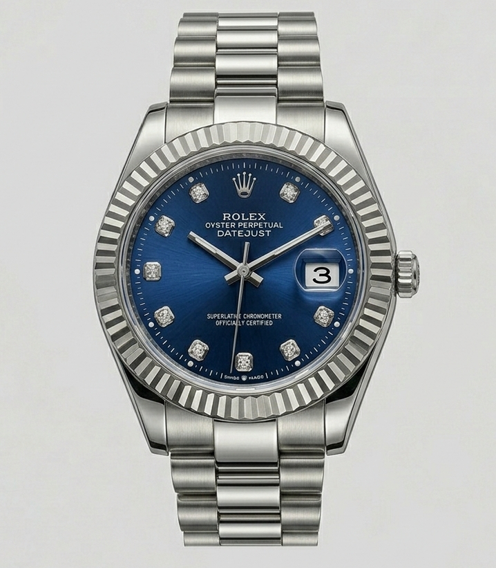 Rolex Oyster Perpetual Datejust Blue Dial Diamond Markers – Stainless Steel