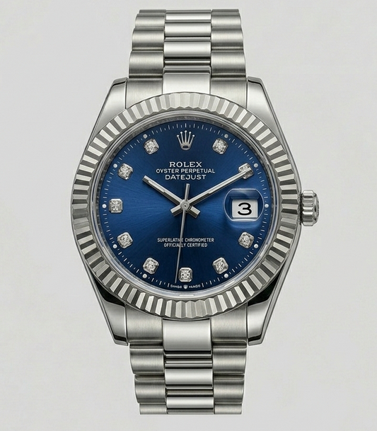 Rolex Oyster Perpetual Datejust Blue Dial Diamond Markers – Stainless Steel