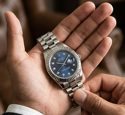 Rolex Oyster Perpetual Datejust Blue Dial Diamond Markers – Stainless Steel